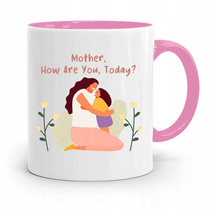 Kubek Różowy Prezent Dla Mamy Mother How Are You Z Nadrukiem Ze Zdjęciem