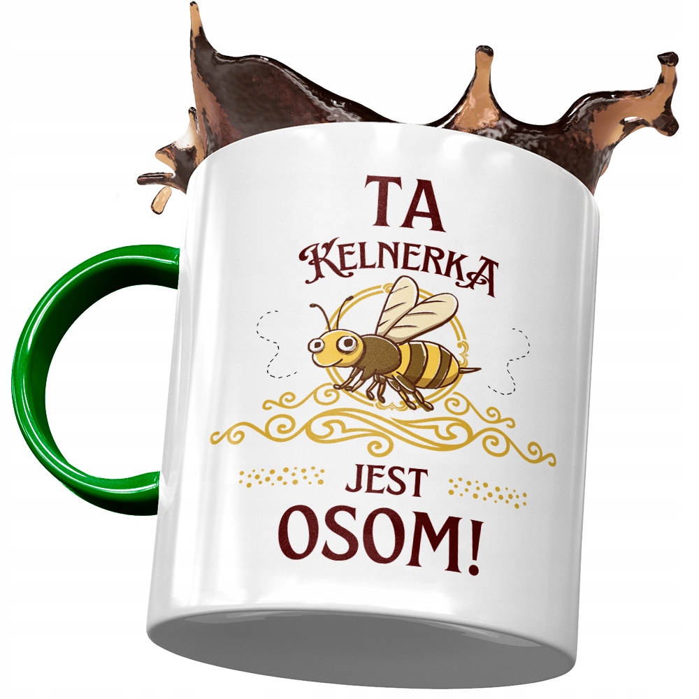 Kubek Zielony Dla Kelnerki Ta Kelnerka Jest Osom Z Nadrukiem Ze Zdjęciem