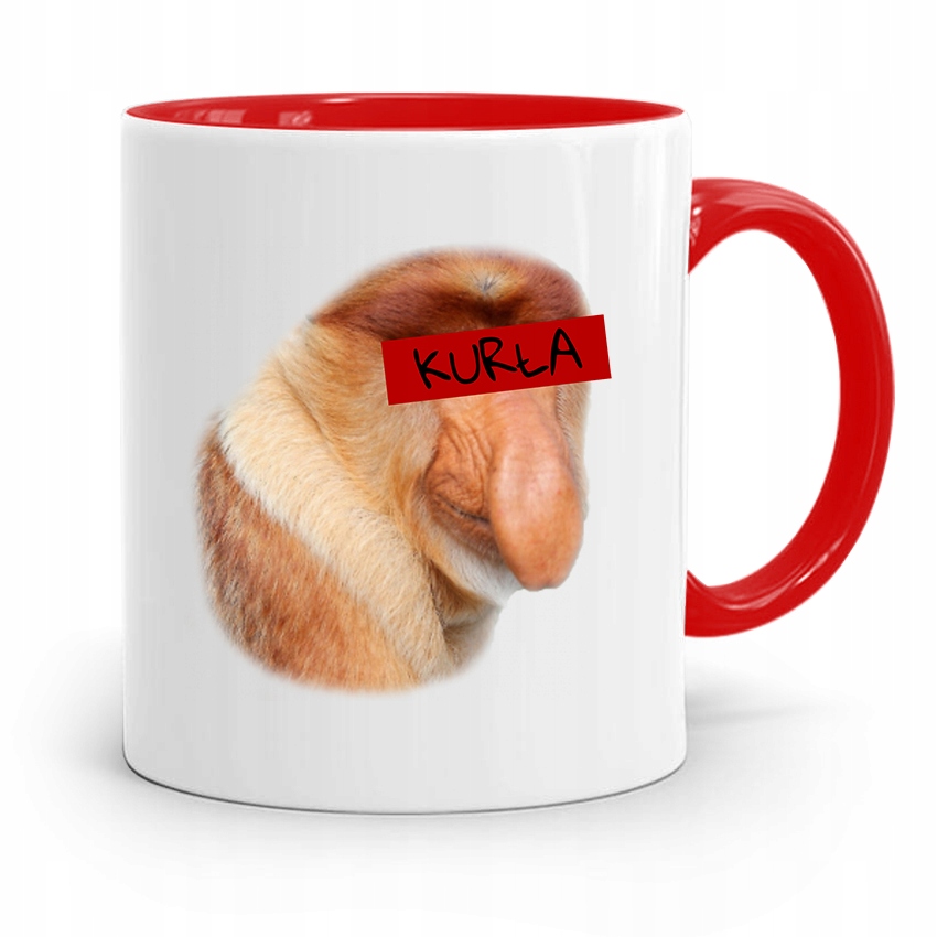 Kubek Czerwony Nosacz Janusz Kurła Prezent Z Nadrukiem Ze Zdjęciem