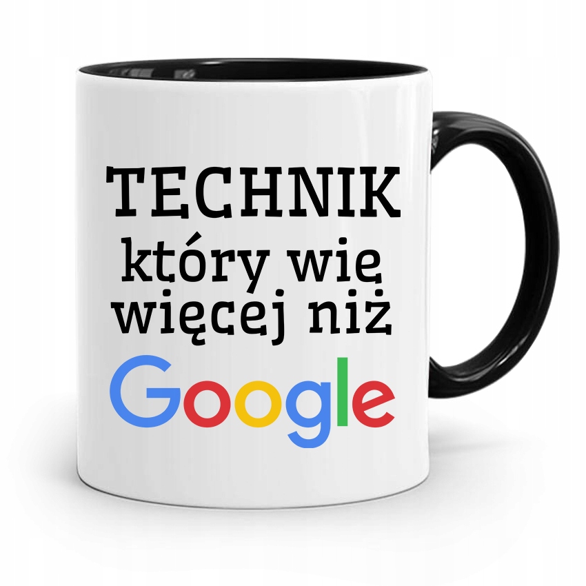 Dla Technika Kubek Czarny Prezent Z Nadrukiem Ze Zdjęciem