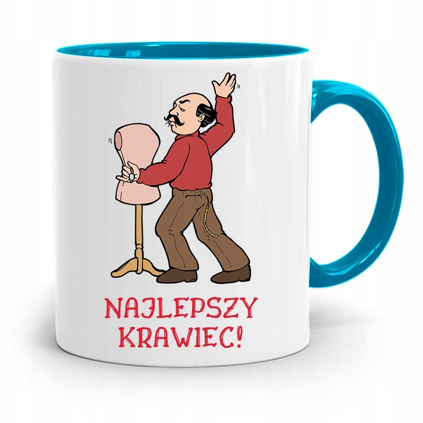 Kubek Błękitny Krawcowej Krawca Najlepszy Krawiec Z Nadrukiem Ze Zdjęciem