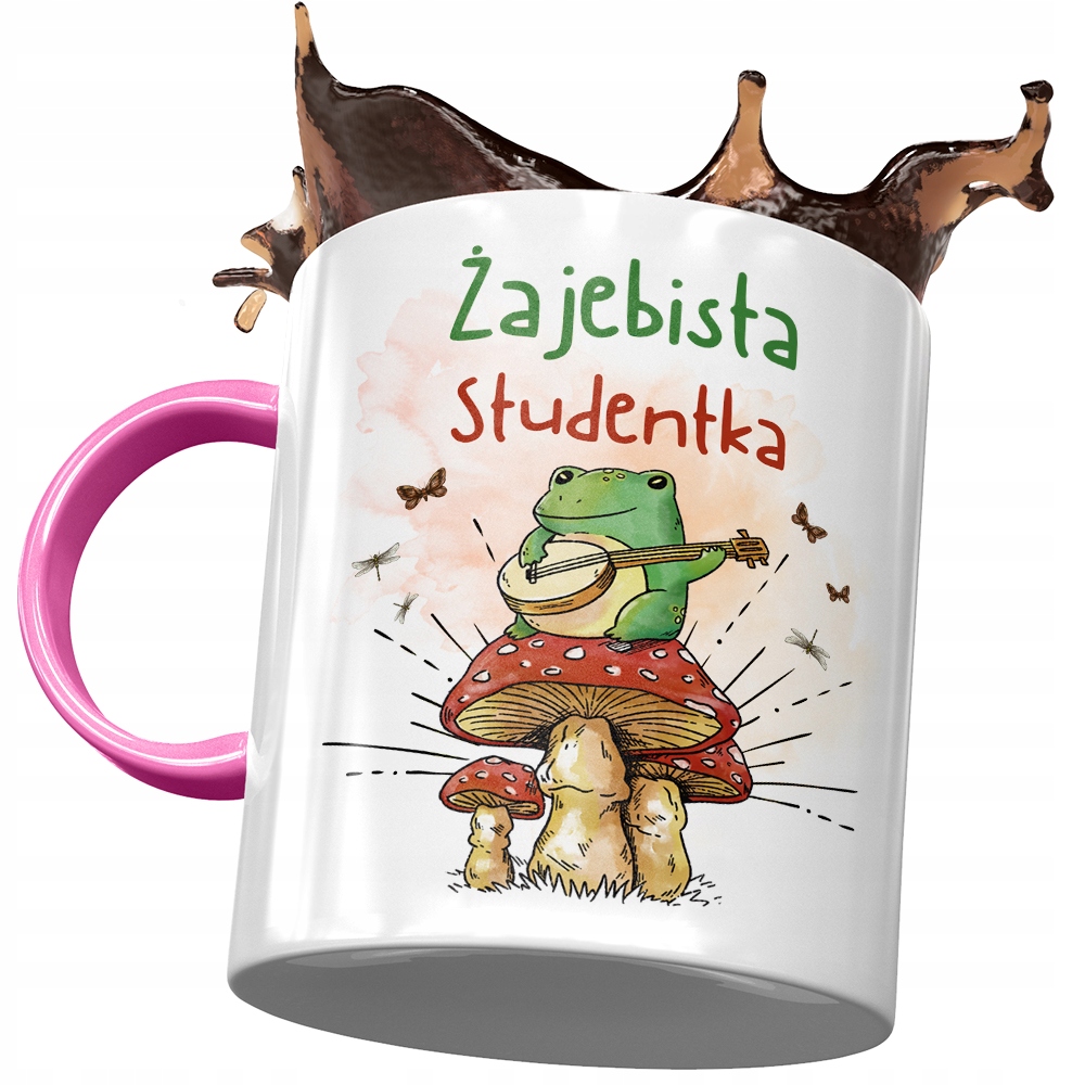 Kubek Różowy Dla Studentki Żajebista Studentka Z Nadrukiem Ze Zdjęciem