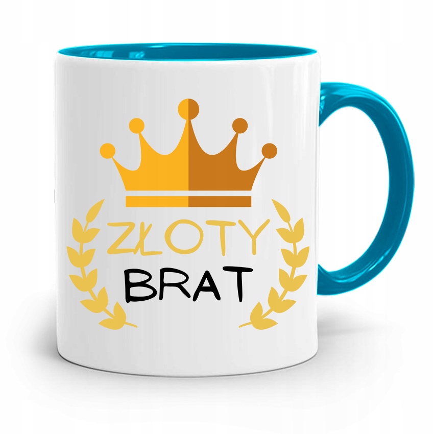Kubek Błękitny Prezent Dla Brata Złoty Brat Z Nadrukiem Ze Zdjęciem