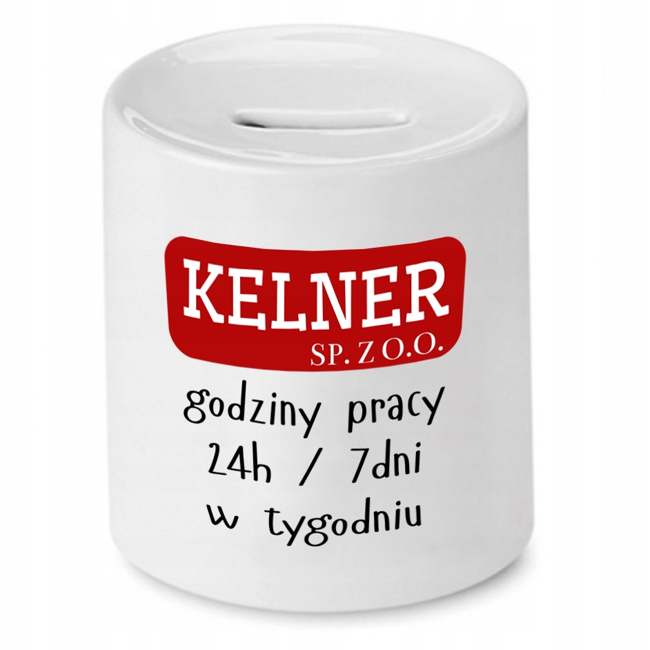 Skarbonka Prezent Dla Kelnera Godziny Pracy Z Nadrukiem Ze Zdjęciem