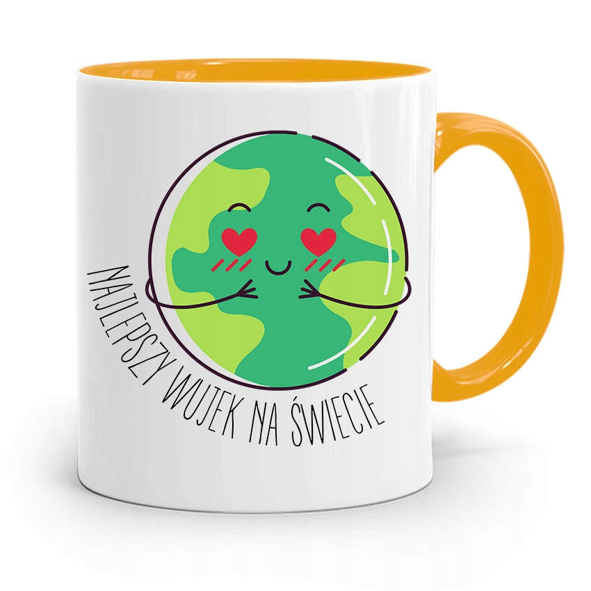 Kubek Żółty Prezent Dla Wujka Najlepszy Wujek Z Nadrukiem Ze Zdjęciem