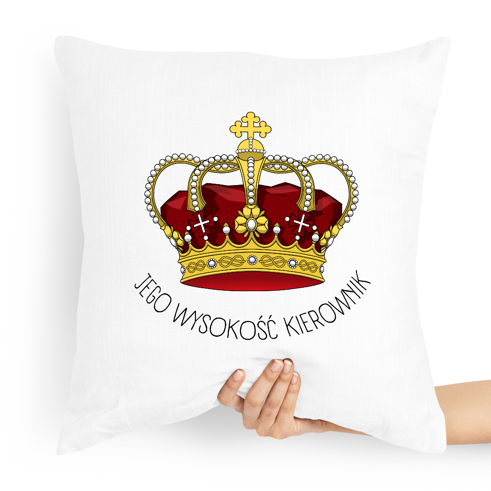 Poduszka Dla Kierownika Jego Wysokość Kierownik Z Nadrukiem Ze Zdjęciem