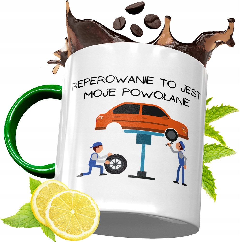 Kubek Zielony Dla Mechanika Na Urodziny Prezent