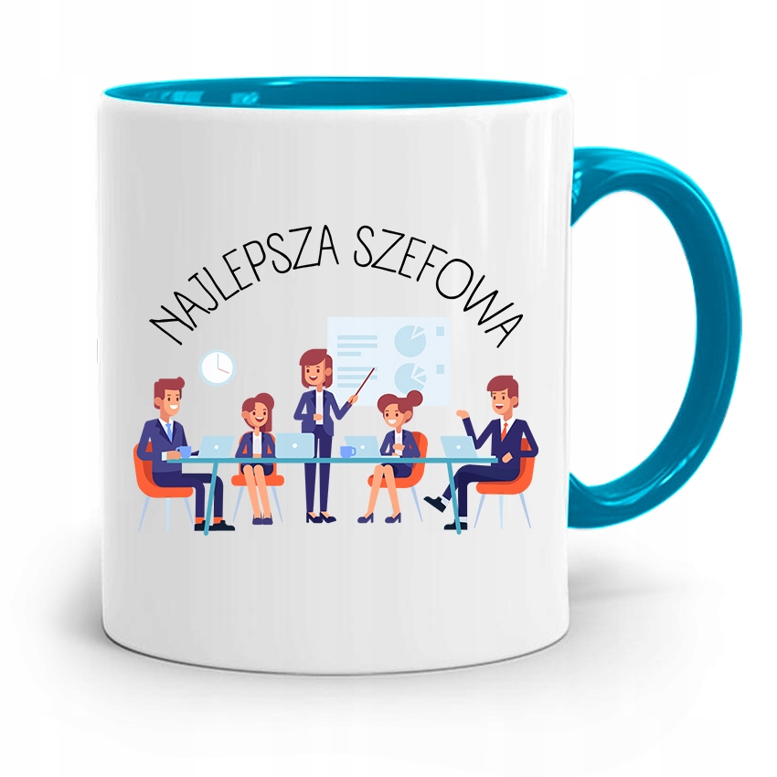 Kubek Błękitny Dla Szefa Najlepsza Szefowa Prezent Z Nadrukiem Ze Zdjęciem