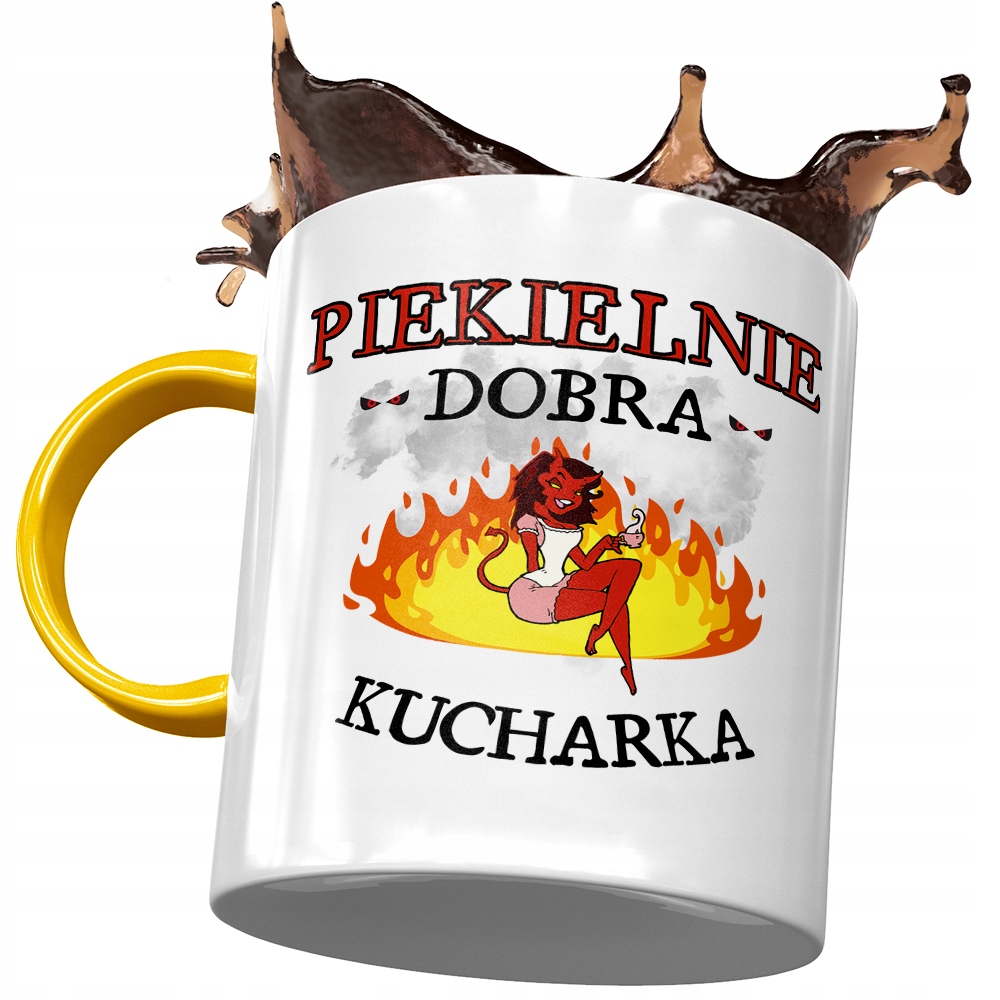 Kubek Żółty Dla Kucharki Piekielnie Dobra Kucharka Z Nadrukiem Ze Zdjęciem