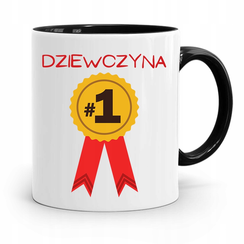 Kubek Czarny Dla Dziewczyny Dziewczyna Numer Jeden Z Nadrukiem Ze Zdjęciem