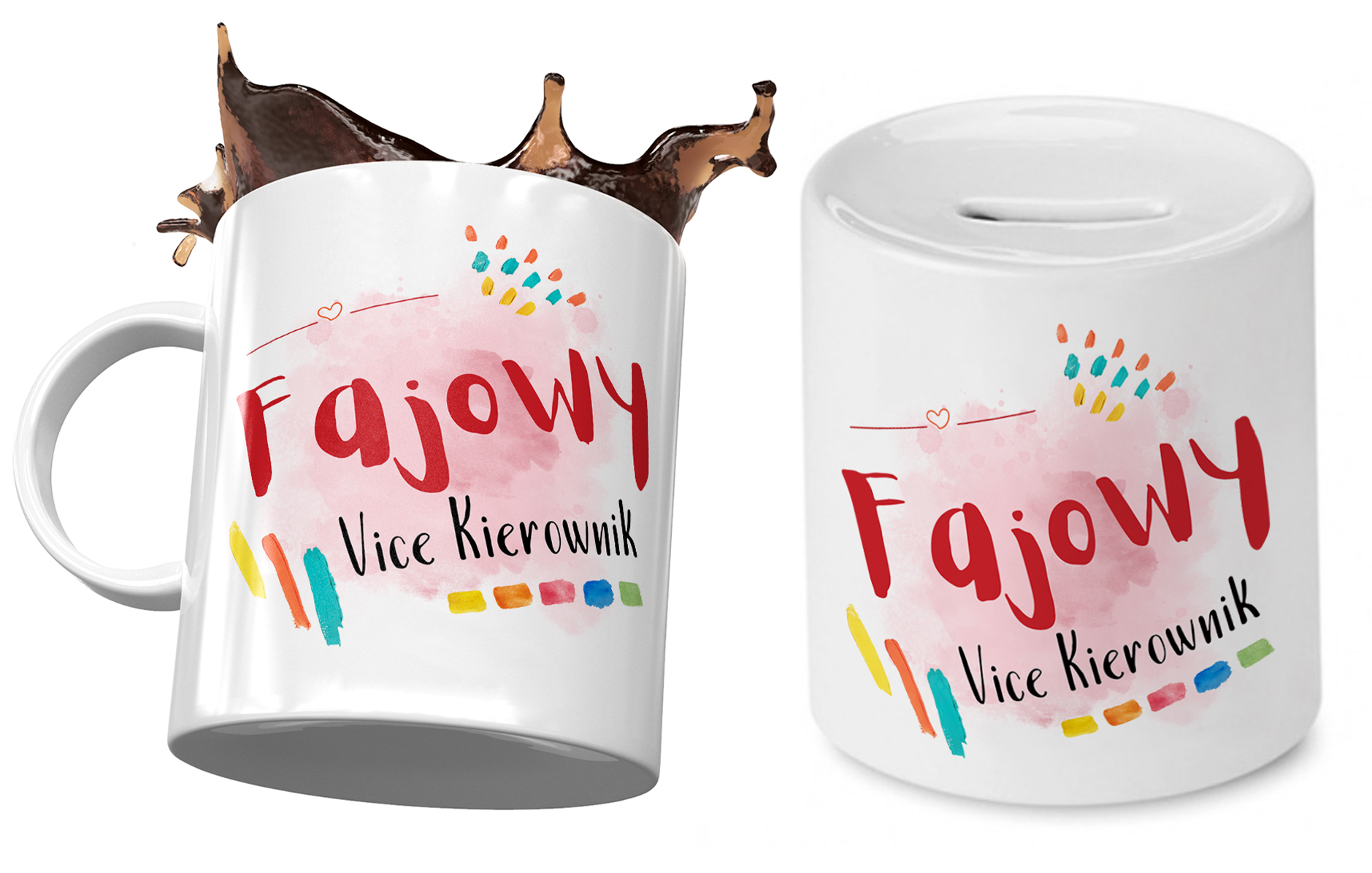 Dla Vice Kierownika Zestaw Kubek + Skarbonka Z Nadrukiem Ze Zdjęciem