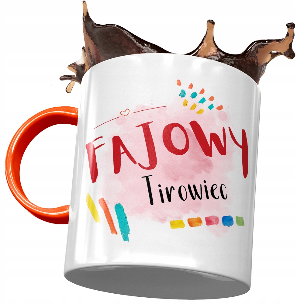 Kubek Pomarańczowy Dla Tirowca Fajowy Tirowiec Z Nadrukiem Ze Zdjęciem