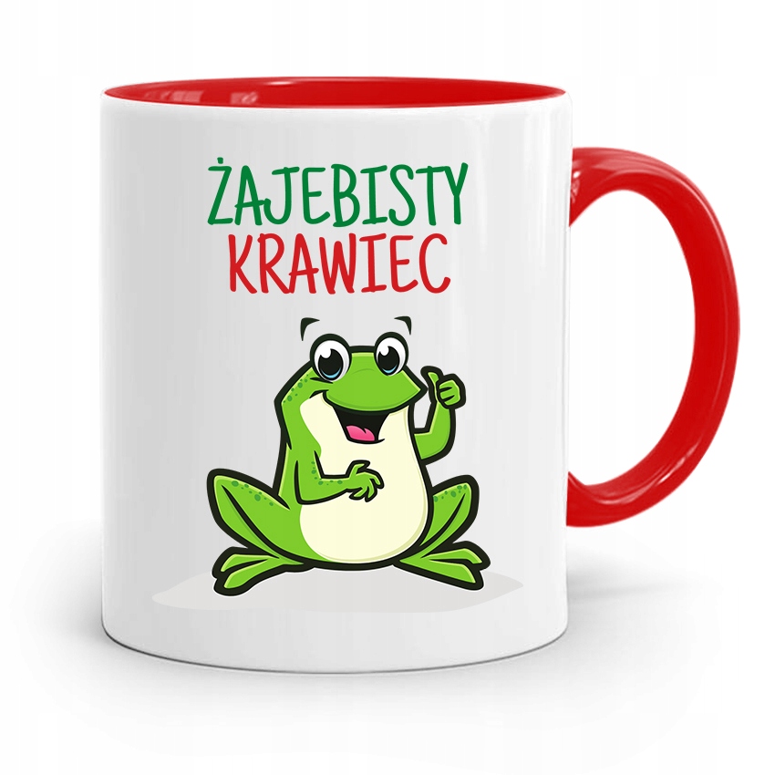Kubek Czerwony Krawca Krawcowej Żajebisty Krawiec Z Nadrukiem Ze Zdjęciem