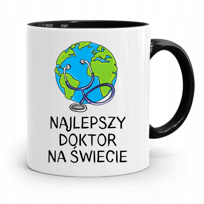 Kubek Czarny Dla Doktora Lekarza Najlepszy Lekarz Z Nadrukiem Ze Zdjęciem