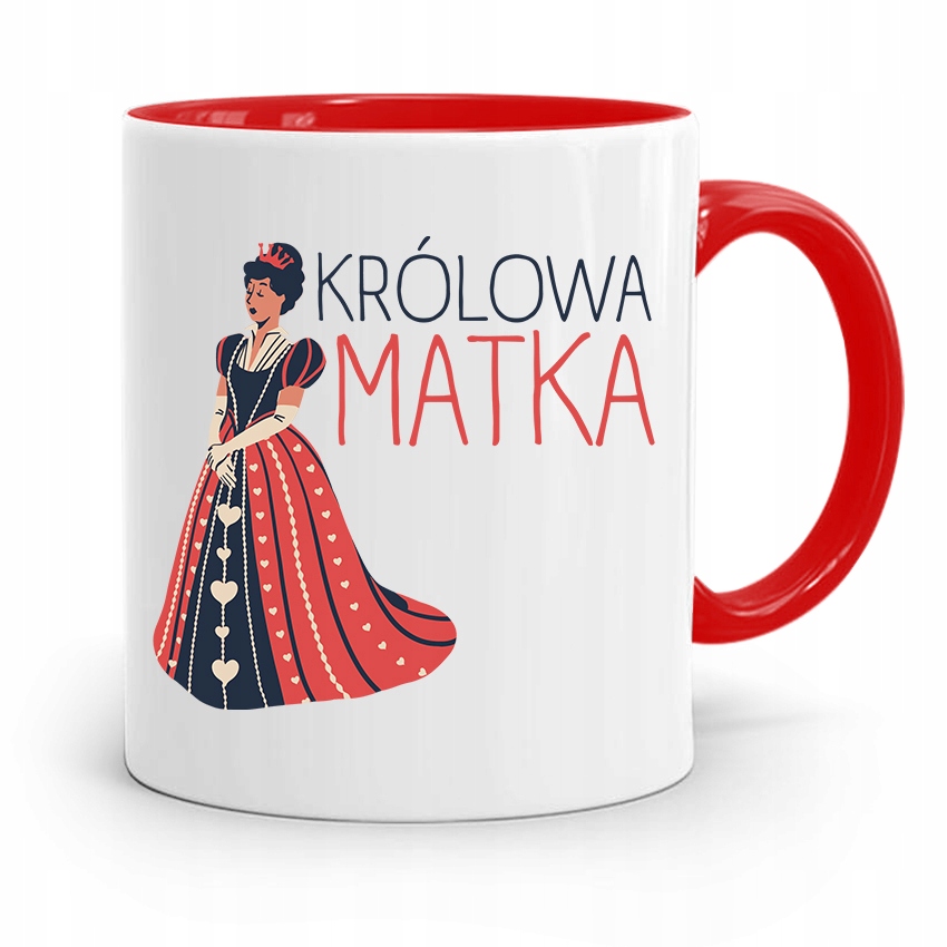 Kubek Czerwony Prezent Dla Mamy Królowa Matka Z Nadrukiem Ze Zdjęciem