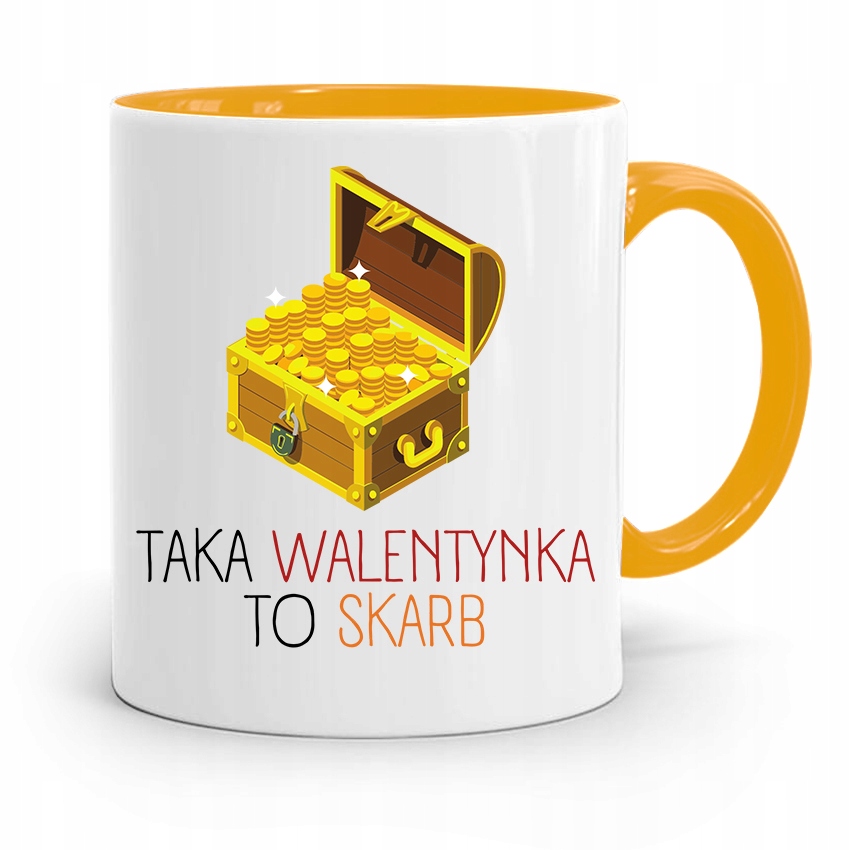 Kubek Żółty Na Walentynki Taka Walentynka To Skarb Z Nadrukiem Ze Zdjęciem
