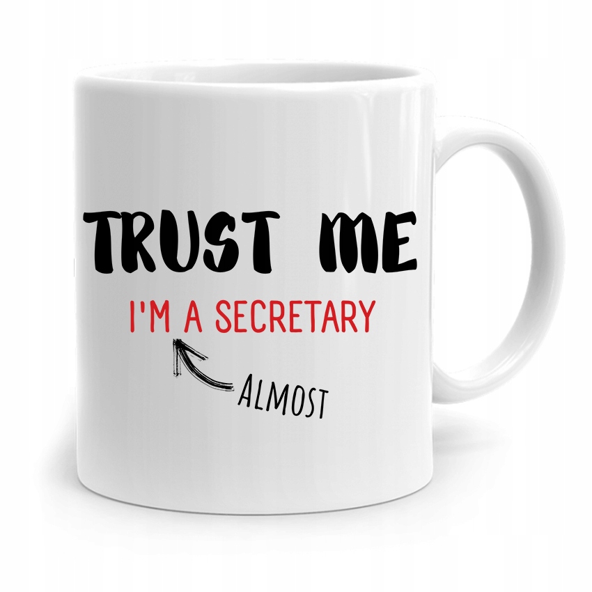 Kubek Prezent Dla Sekretarki Trust Me! Prezent Z Nadrukiem Ze Zdjęciem