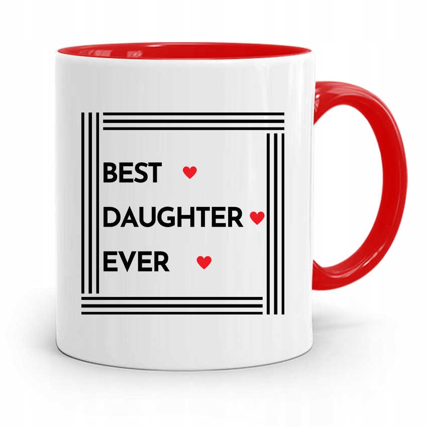 Kubek Czerwony Dla Córki Best Daughter Ever Z Nadrukiem Ze Zdjęciem