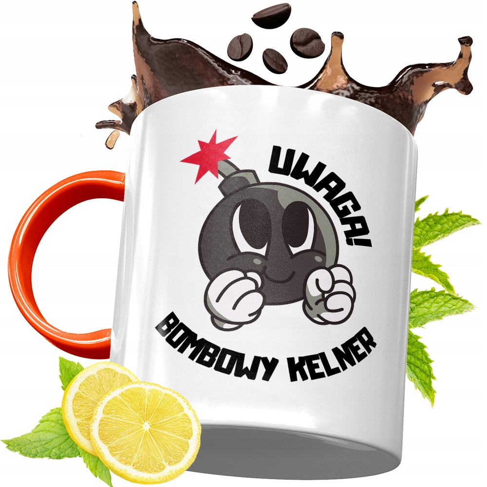 Kubek Pomarańczowy Dla Kelnera Prezent Z Nadrukiem Ze Zdjęciem