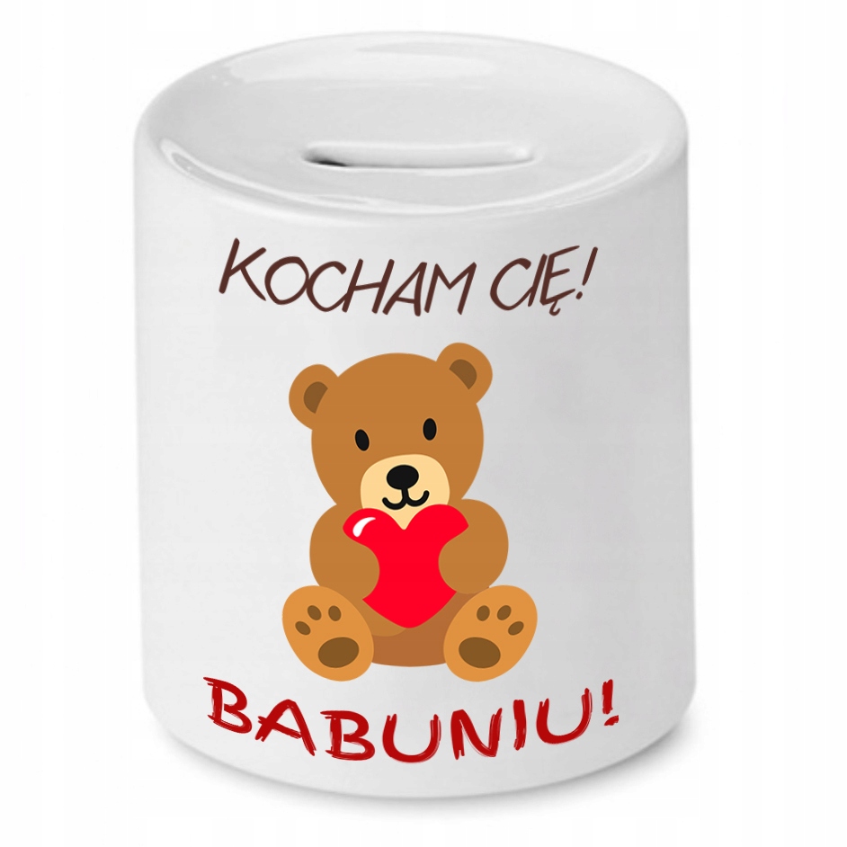 Skarbonka Dla Babci Kocham Cię! Babciu Prezent Z Nadrukiem Ze Zdjęciem