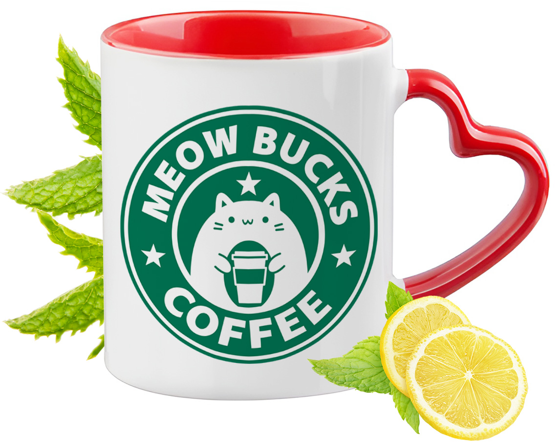 Kot Kotki Kubek Czerwony Z Uszkiem W Kształcie Serca Na Prezent