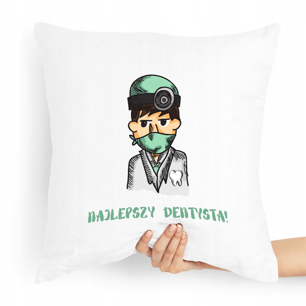 Poduszka Prezent Dla Najlepszego Dentysty Świata Z Nadrukiem Ze Zdjęciem