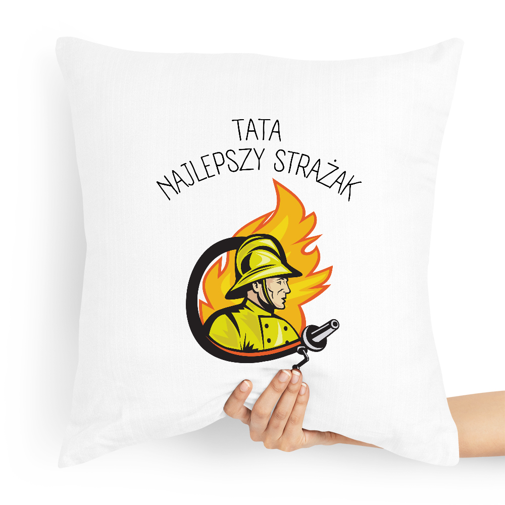 Poduszka Prezent Dla Taty Tata Najlepszy Strażak Z Nadrukiem Ze Zdjęciem