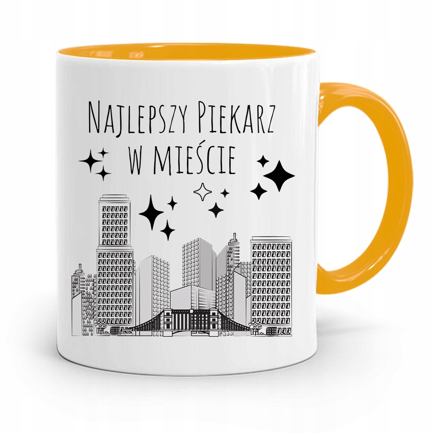 Kubek Żółty Dla Piekarza Najlepszy Piekarz Z Nadrukiem Ze Zdjęciem