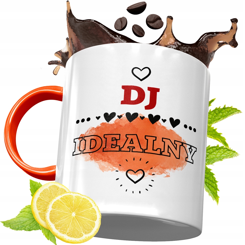 Kubek Pomarańczowy Dla Dja Prezent Z Nadrukiem Ze Zdjęciem