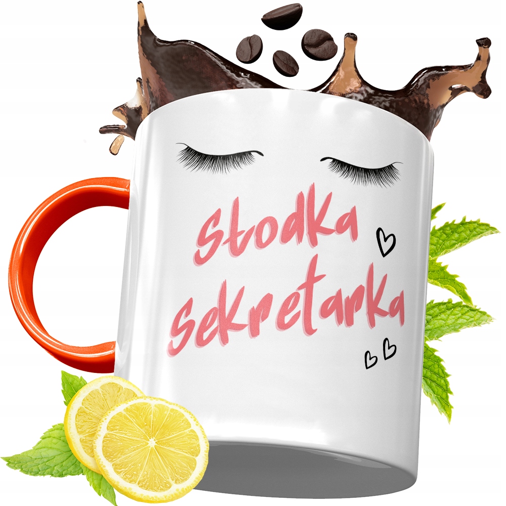 Kubek Pomarańczowy Dla Sekretarki Prezent Z Nadrukiem Ze Zdjęciem