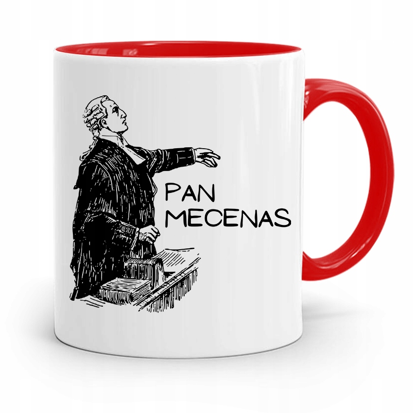 Kubek Czerwony Prawnika Mecenasa Pan Mecenas Z Nadrukiem Ze Zdjęciem