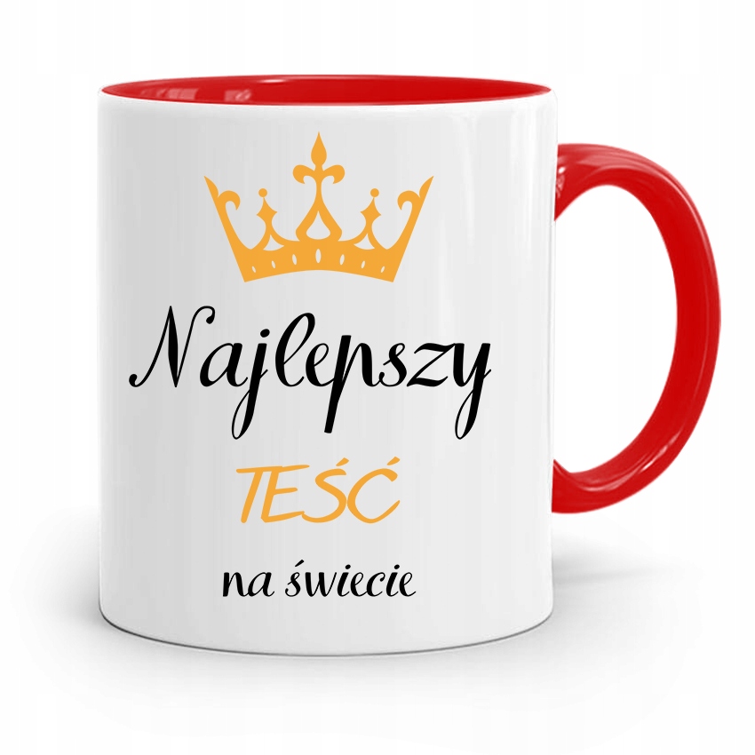 Kubek Czerwony Dla Teścia Najlepszy Teść Świata Z Nadrukiem Ze Zdjęciem