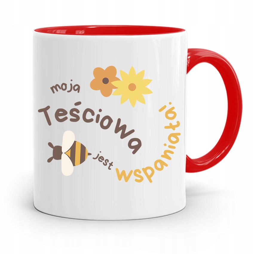 Kubek Czerwony Teściowej Moja Teściowa Wspaniała Z Nadrukiem Ze Zdjęciem