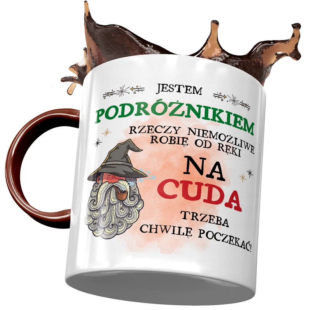 Kubek Bordowy Dla Podróżnika Na Cuda Prezent Z Nadrukiem Ze Zdjęciem