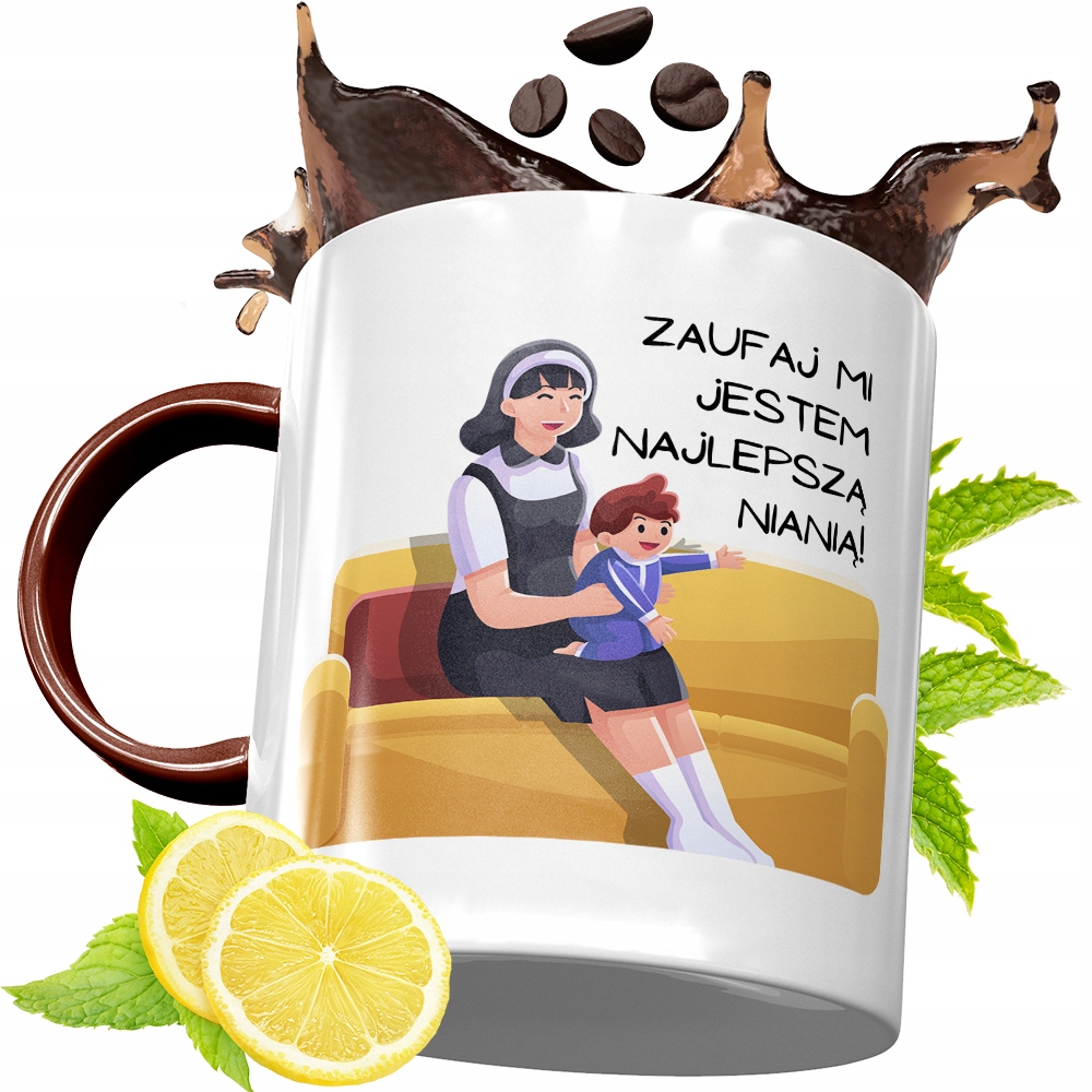 Kubek Bordowy Dla Niani Na Urodziny Prezent Z Nadrukiem Ze Zdjęciem