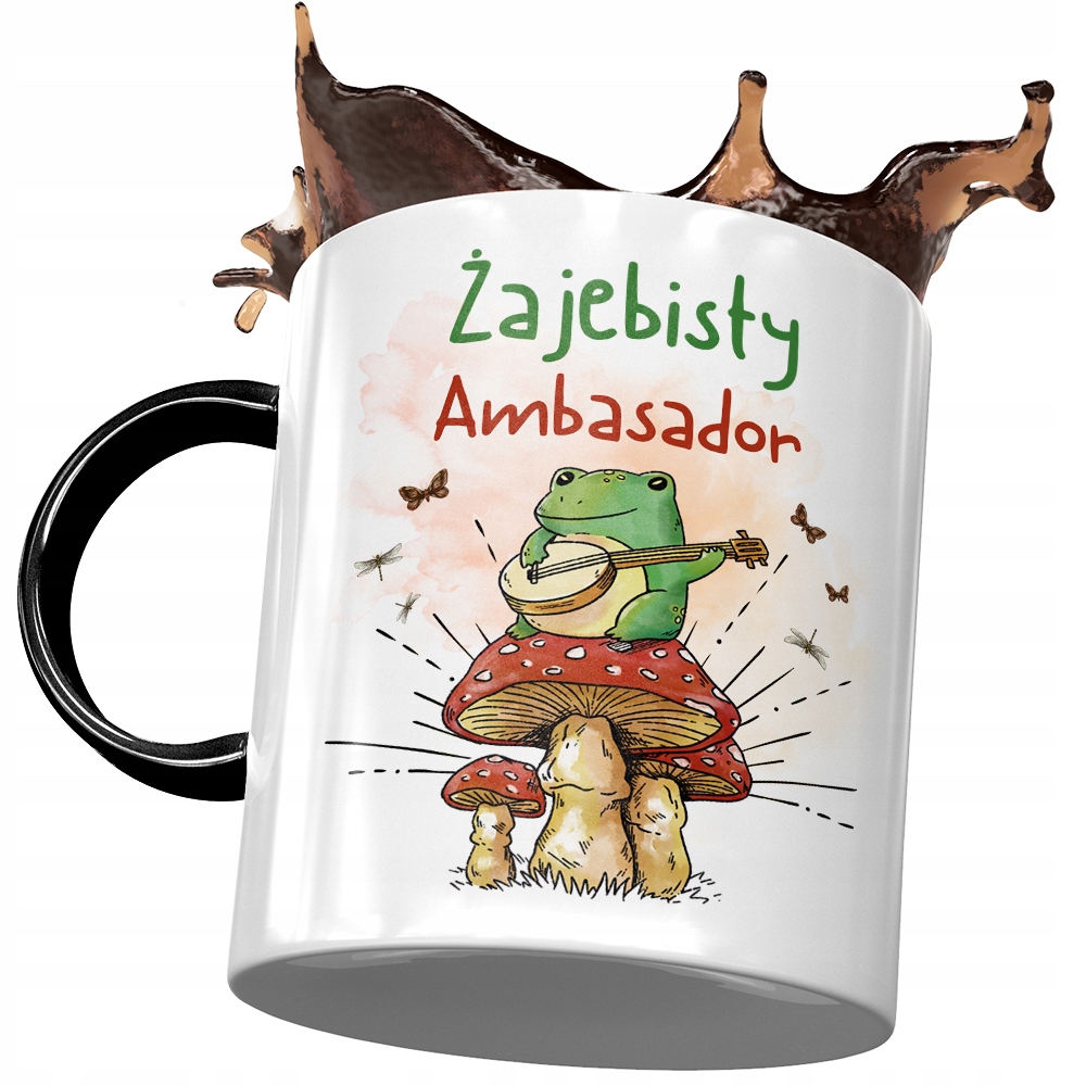 Kubek Czarny Dla Ambasadora Żajebisty Ambasador Z Nadrukiem Ze Zdjęciem