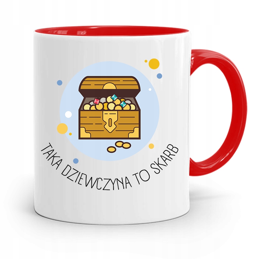 Kubek Czerwony Dla Dziewczyny Dziewczyna To Skarb Z Nadrukiem Ze Zdjęciem