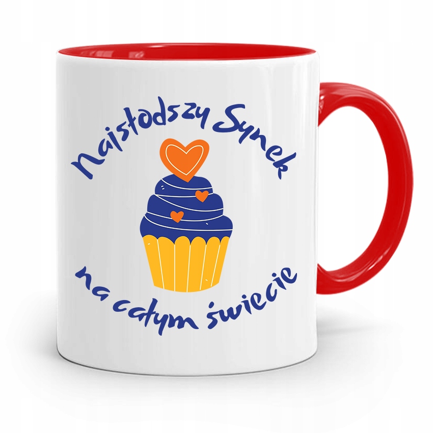 Kubek Czerwony Prezent Dla Syna Najsłodszy Synek Z Nadrukiem Ze Zdjęciem