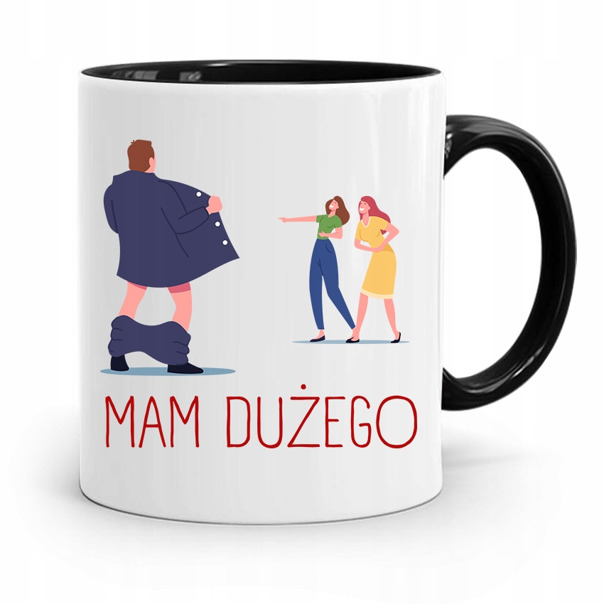 Kubek Czarny Śmieszny Zabawny Mam Dużego Prezent Z Nadrukiem Ze Zdjęciem