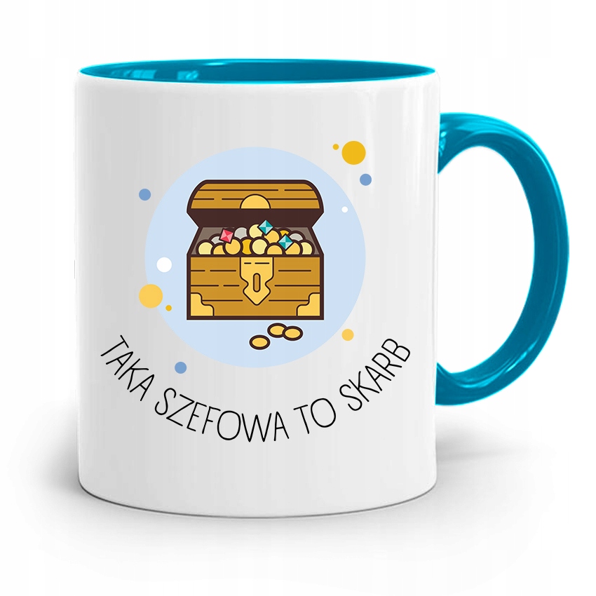 Kubek Błękitny Dla Szefa Szefowa To Skarb Prezent Z Nadrukiem Ze Zdjęciem