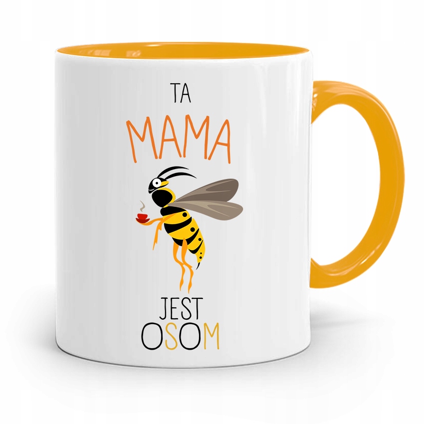 Kubek Żółty Prezent Dla Mamy Ta Mama Jest Osom Z Nadrukiem Ze Zdjęciem