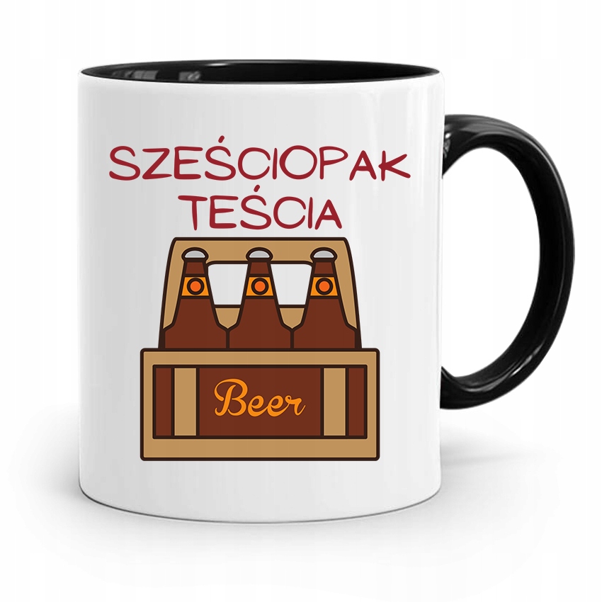 Kubek Czarny Dla Teścia Taty Sześciopak Teścia Z Nadrukiem Ze Zdjęciem