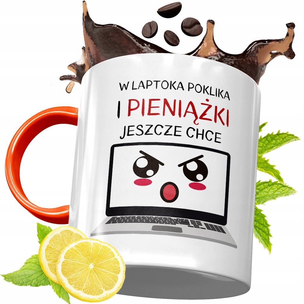 Kubek Pomarańczowy Dla Informatyka Programisty Z Nadrukiem Ze Zdjęciem