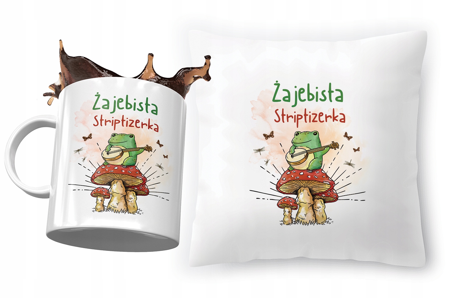 Zestaw Dla Striptizerki Poduszka + Kubek Prezent Z Nadrukiem Ze Zdjęciem