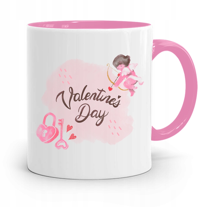 Kubek Różowy Na Walentynki Valentine's Day Z Nadrukiem Ze Zdjęciem