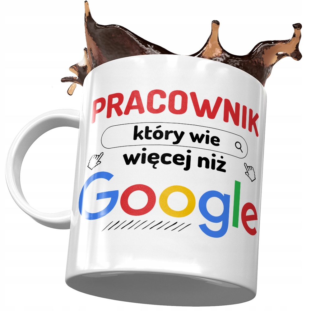 Kubek Dla Pracownika Który Wie Więcej Niż Google Z Nadrukiem Ze Zdjęciem