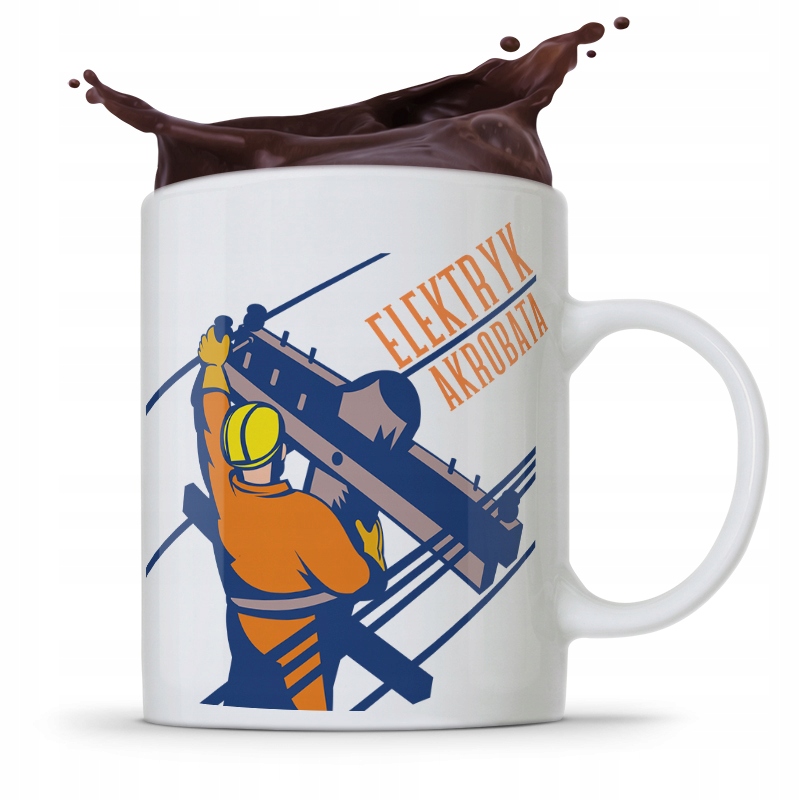 Kubek Prezent Dla Elektryka Elektryk Akrobata Z Nadrukiem Ze Zdjęciem