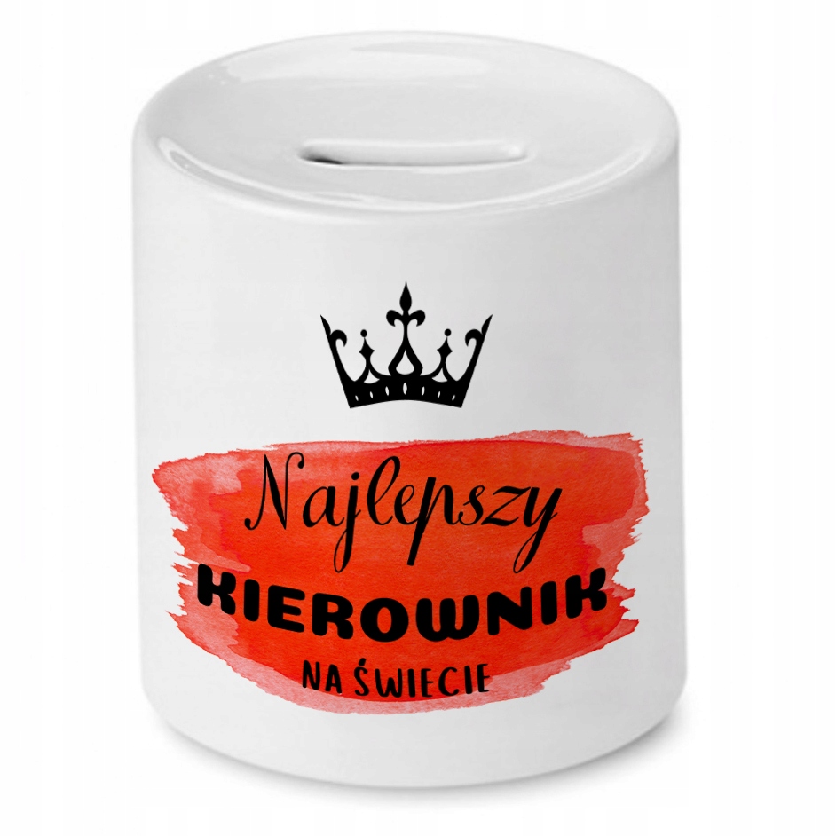Skarbonka Dla Kierownika Najlepszy Na Świecie Z Nadrukiem Ze Zdjęciem
