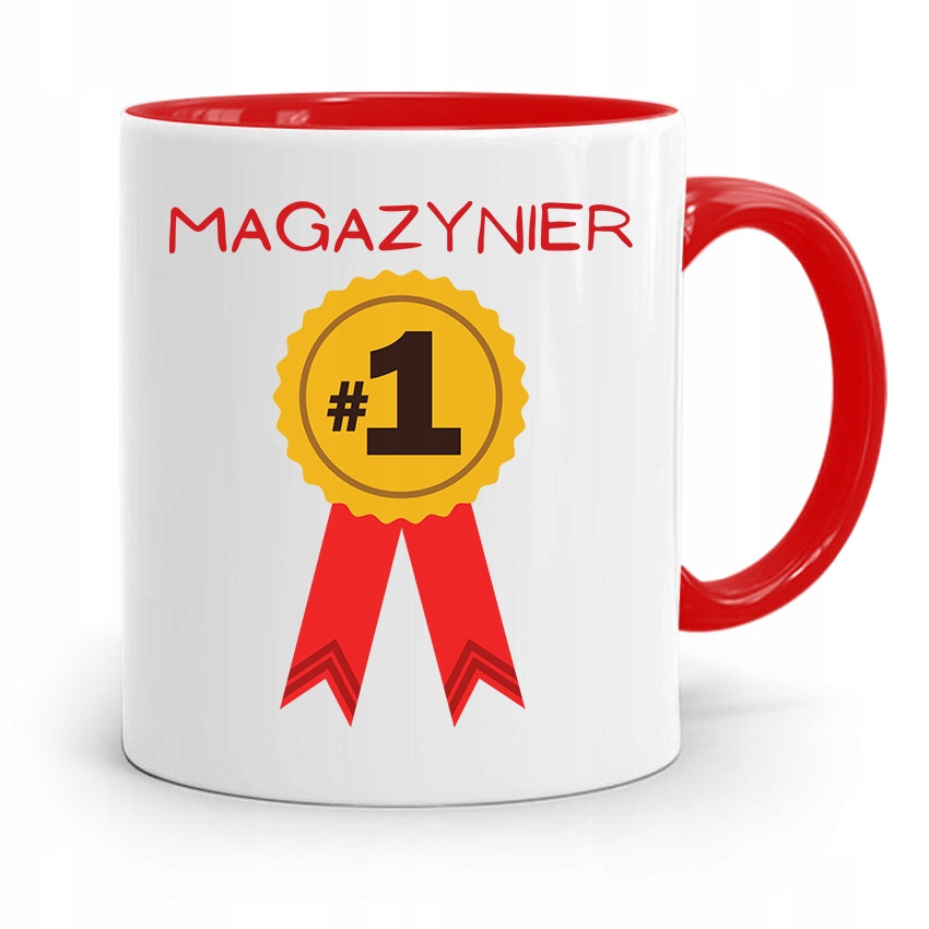 Kubek Czerwony Dla Magazyniera Numer Jeden Z Nadrukiem Ze Zdjęciem