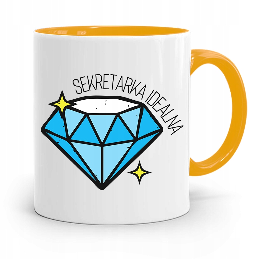 Kubek Żółty Prezent Dla Sekretarki Idealna Z Nadrukiem Ze Zdjęciem